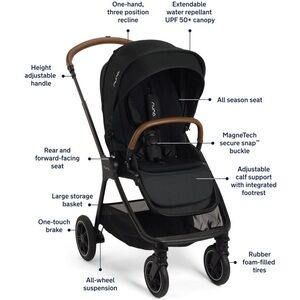 NUNA TRIV NEXT STROLLER with Brown Accents